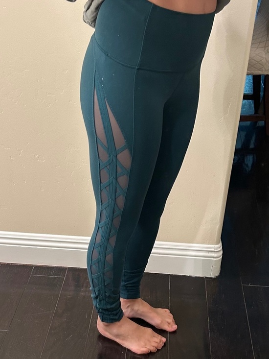lululemon athletica Pants - Lululemon Forest Green Mesh Athletic Leggings